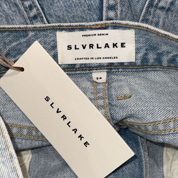NWT SLVRLAKE Women's Blue Beatnik High-Rise Slim Jeans Size 24 Time Worn Wash - Picture 13 of 16